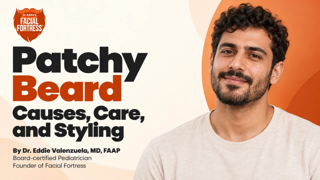 Patchy Beard: Causes, Care, and Styling — Facial Fortress guide by Dr. Eddie Valenzuela