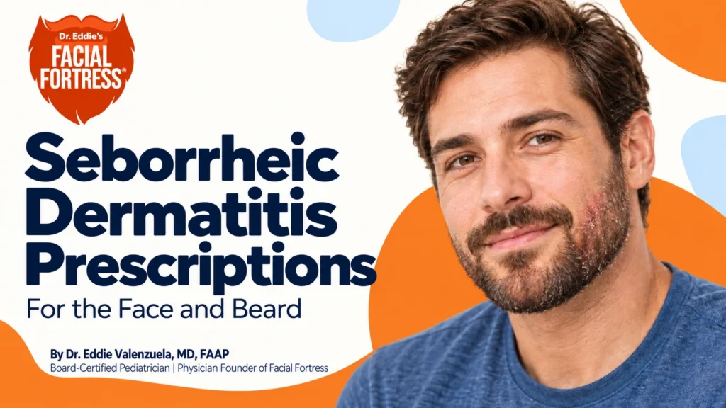 Facial Fortress guide to prescription options for seborrheic dermatitis on the face and beard.