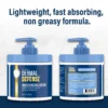 Dermal Defense moisturizing cream front and back of 12 fl oz jar