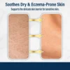 Illustration of dry skin and smoother hydrated skin, Dermal Defense moisturizing cream
