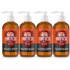 4 Facial Fortress medicated face, hair and beard wash bottles, 8 fl oz each, on a white background